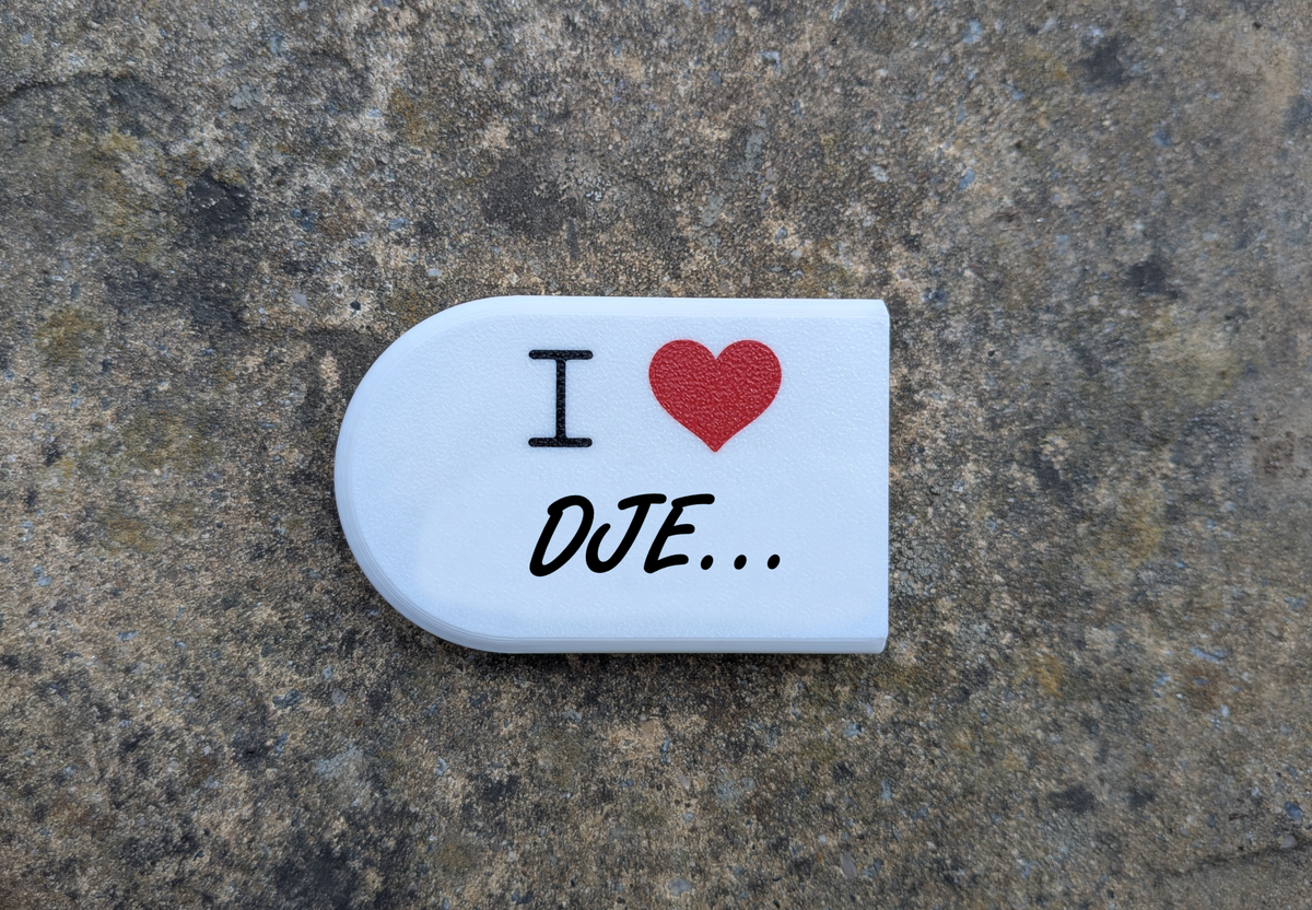 Décapsuleur magnet personnalisable - I ❤️ txt